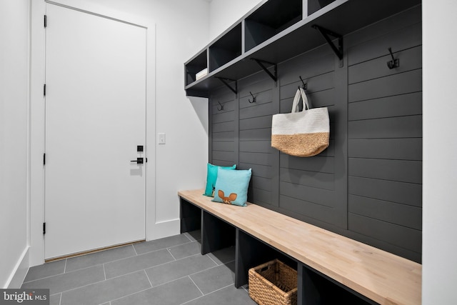 mudroom featuring tile patterned flooring