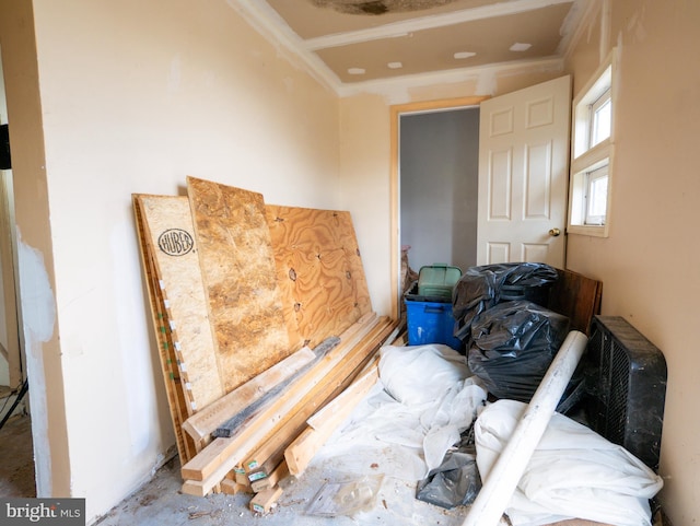 miscellaneous room featuring crown molding