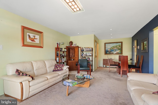 view of carpeted living area