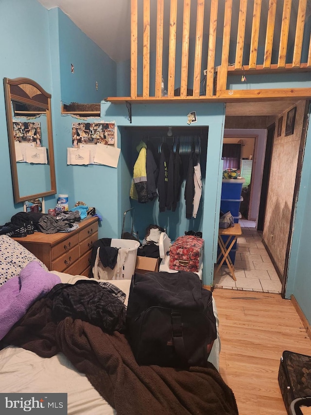 bedroom featuring wood finished floors