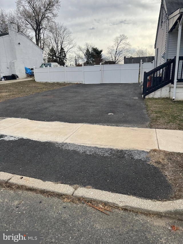 view of street with aphalt driveway