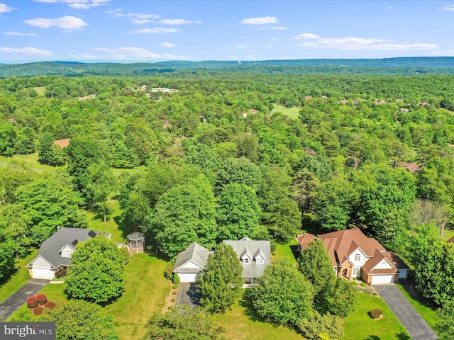 drone / aerial view with a view of trees