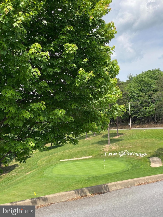 view of property's community featuring a yard