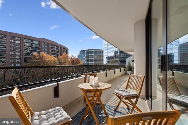 balcony with a view of city