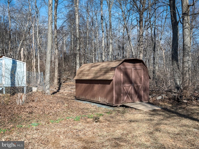 view of shed