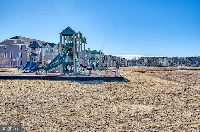 community play area featuring a residential view