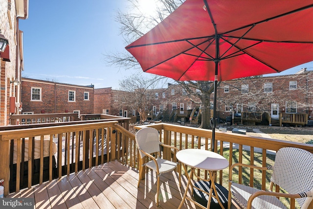 view of wooden deck