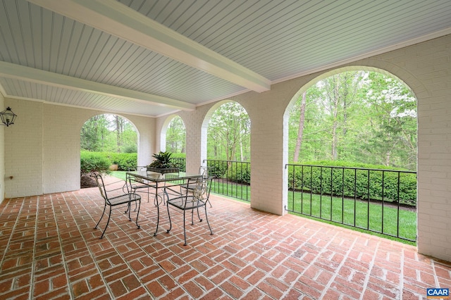 view of patio with outdoor dining space