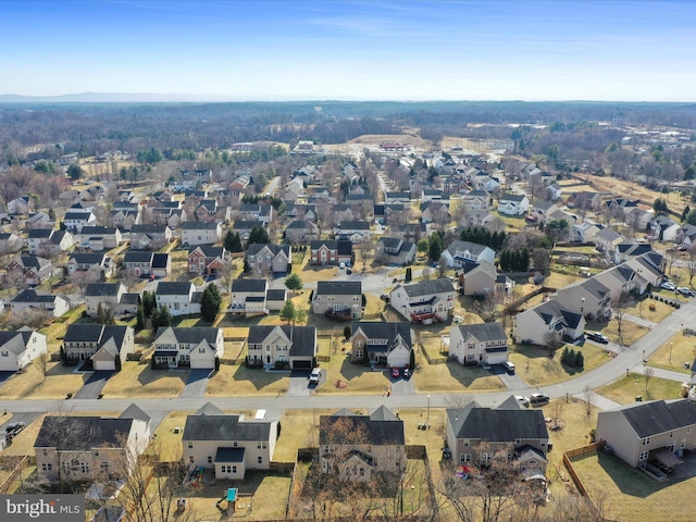 drone / aerial view with a residential view