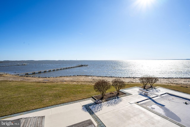 water view with a view of the beach