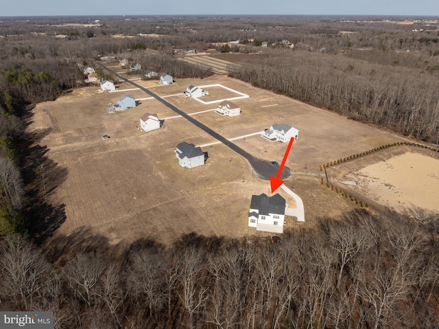 drone / aerial view featuring a rural view