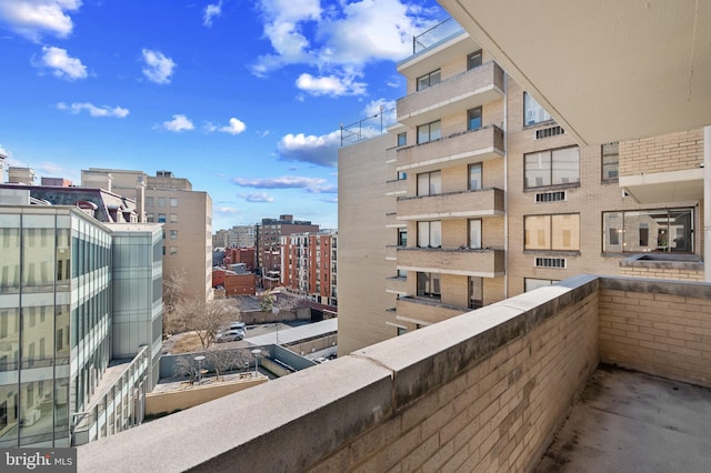 balcony featuring a city view