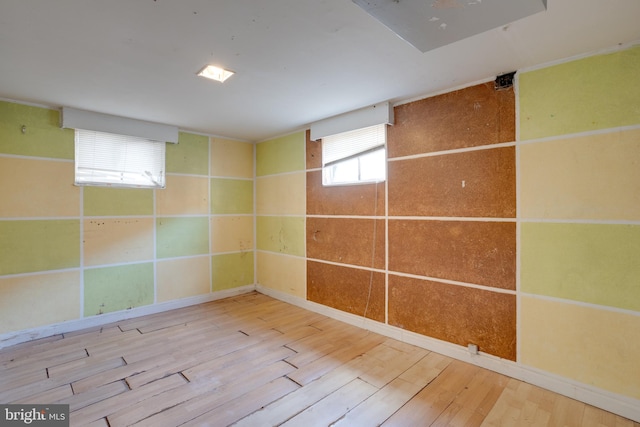 basement featuring wood finished floors