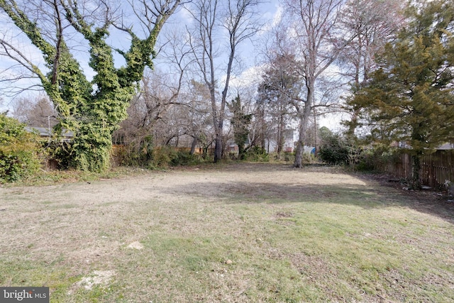 view of yard with fence