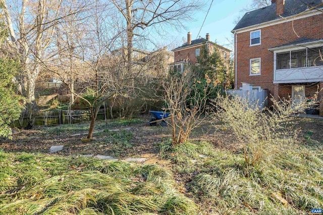 view of yard with fence