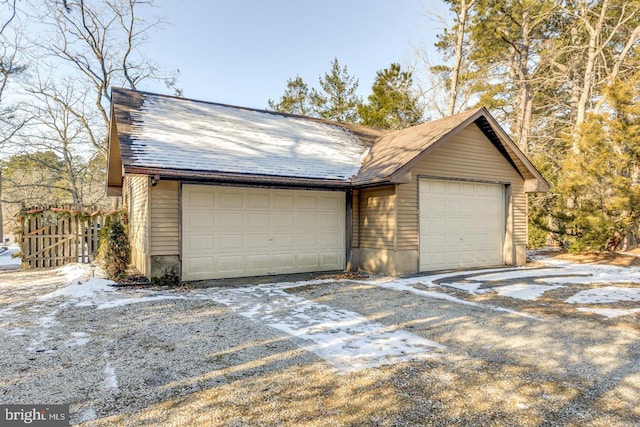 view of garage