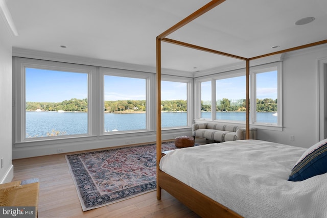 803 Coachway, Annapolis, MD 21401 - bedroom with a water view and light wood-style flooring