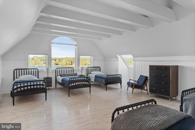 803 Coachway, Annapolis, MD 21401 - bedroom featuring vaulted ceiling with beams and wood finished floors