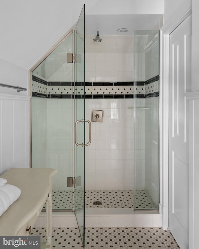 803 Coachway, Annapolis, MD 21401 - full bath with wainscoting and a stall shower