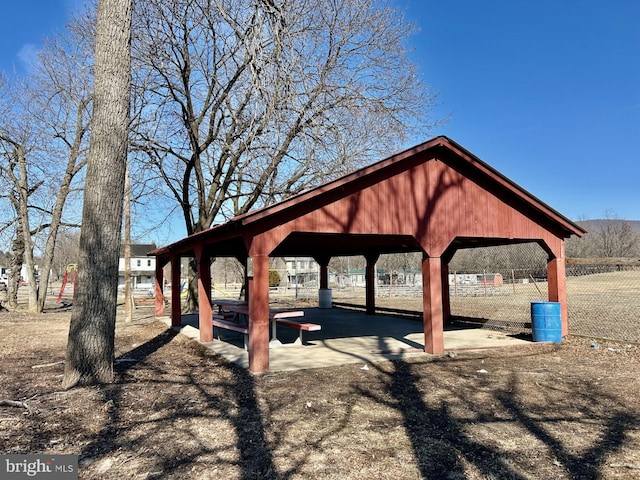 view of community featuring a gazebo