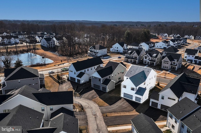 bird's eye view with a residential view