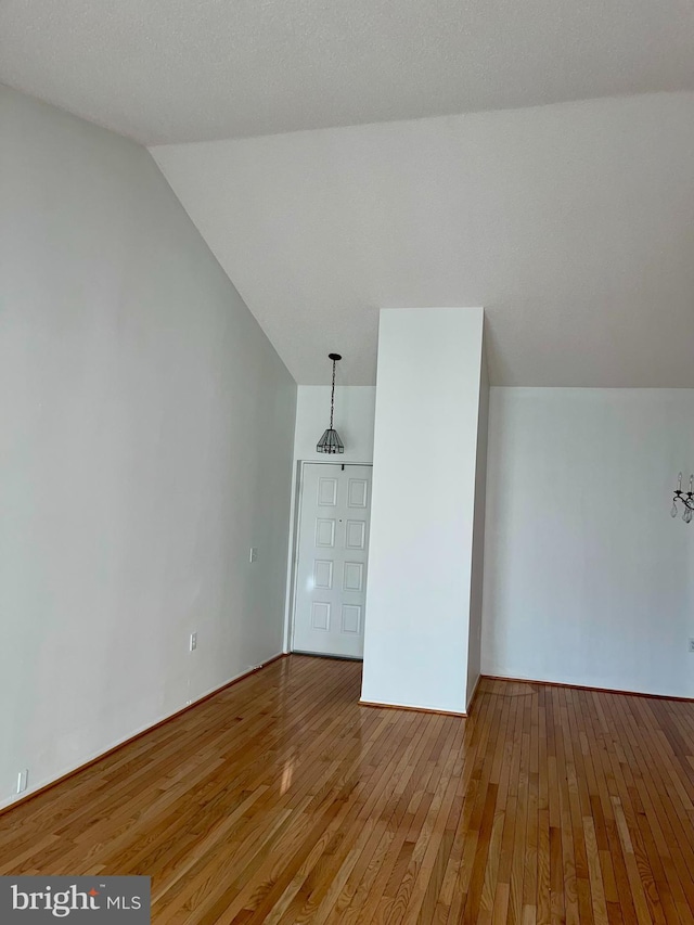 bonus room featuring lofted ceiling and wood-type flooring