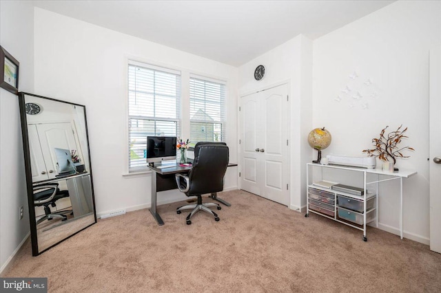 office with carpet and baseboards