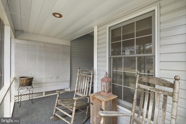 exterior space featuring wood ceiling