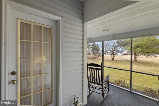 view of sunroom