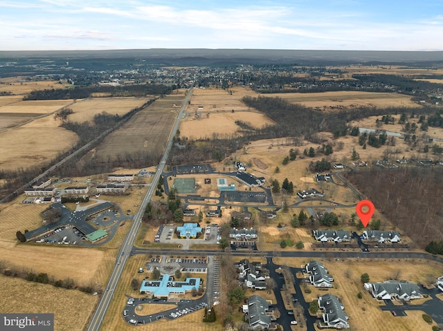 drone / aerial view with a rural view