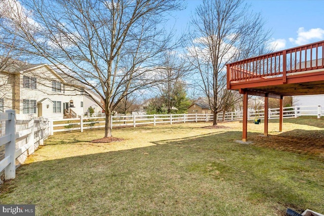 view of yard with fence