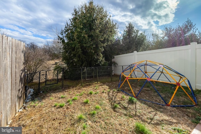 view of yard with fence