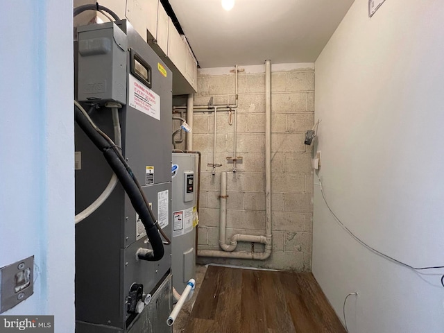 utilities with electric water heater and heating unit