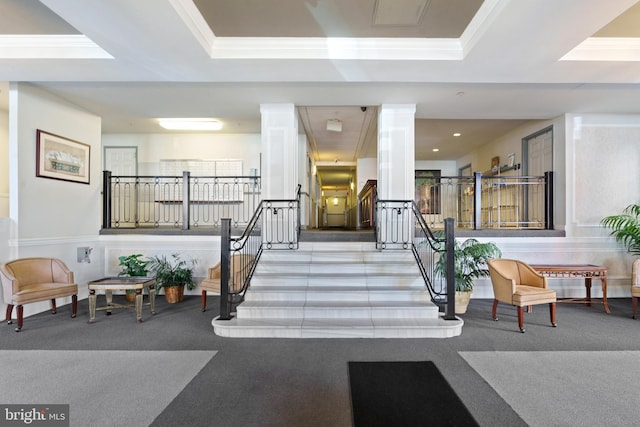 lobby featuring stairs