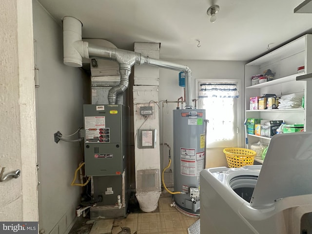 utilities featuring gas water heater