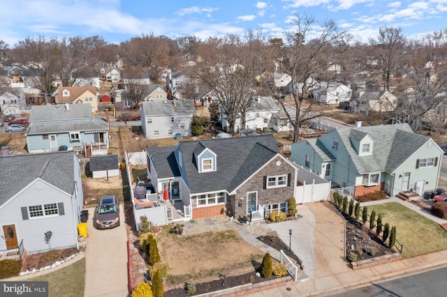 drone / aerial view with a residential view