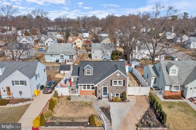 aerial view featuring a residential view