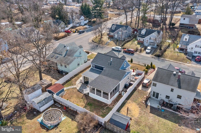 bird's eye view featuring a residential view