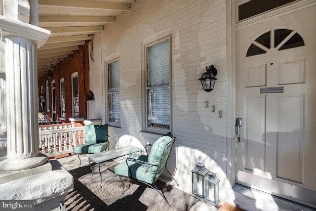 view of patio with covered porch