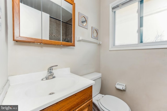 bathroom with toilet and vanity