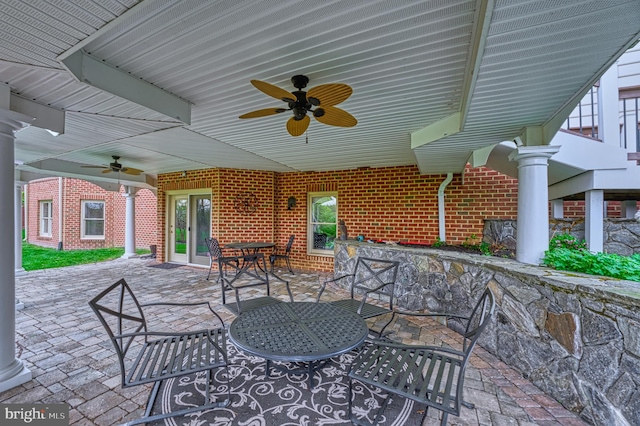 view of patio / terrace with ceiling fan