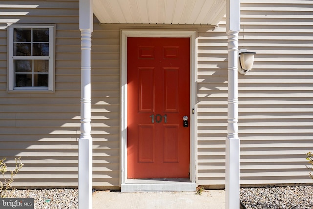 view of exterior entry