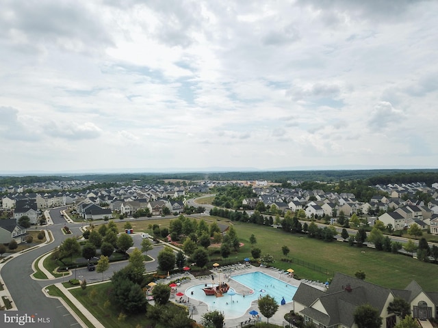 bird's eye view with a residential view