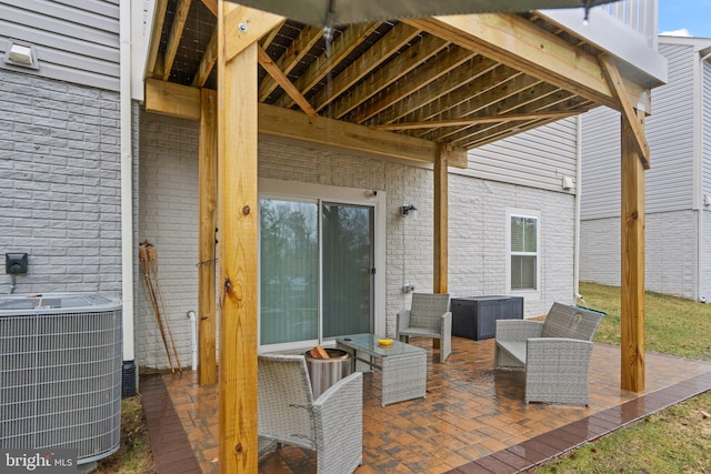 view of patio featuring central AC unit