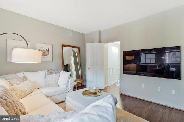 living area featuring wood finished floors