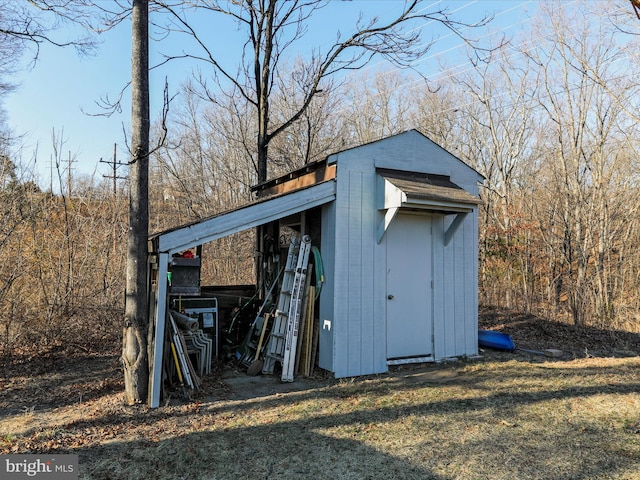 view of shed