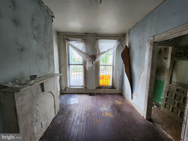 interior space with hardwood / wood-style floors