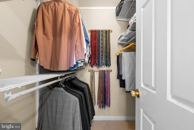 view of walk in closet