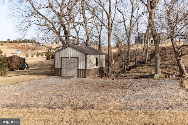 view of shed