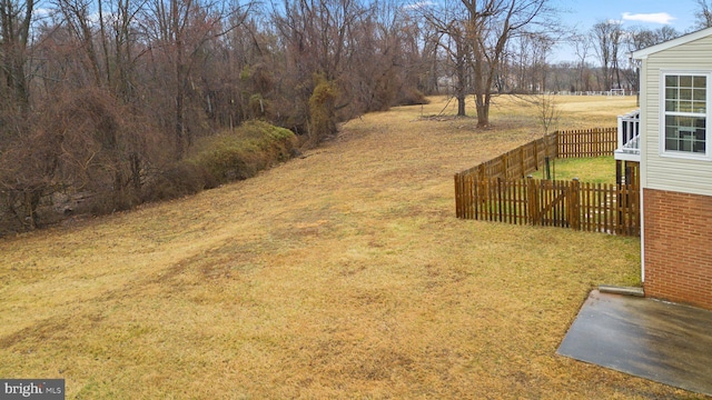 view of yard with fence